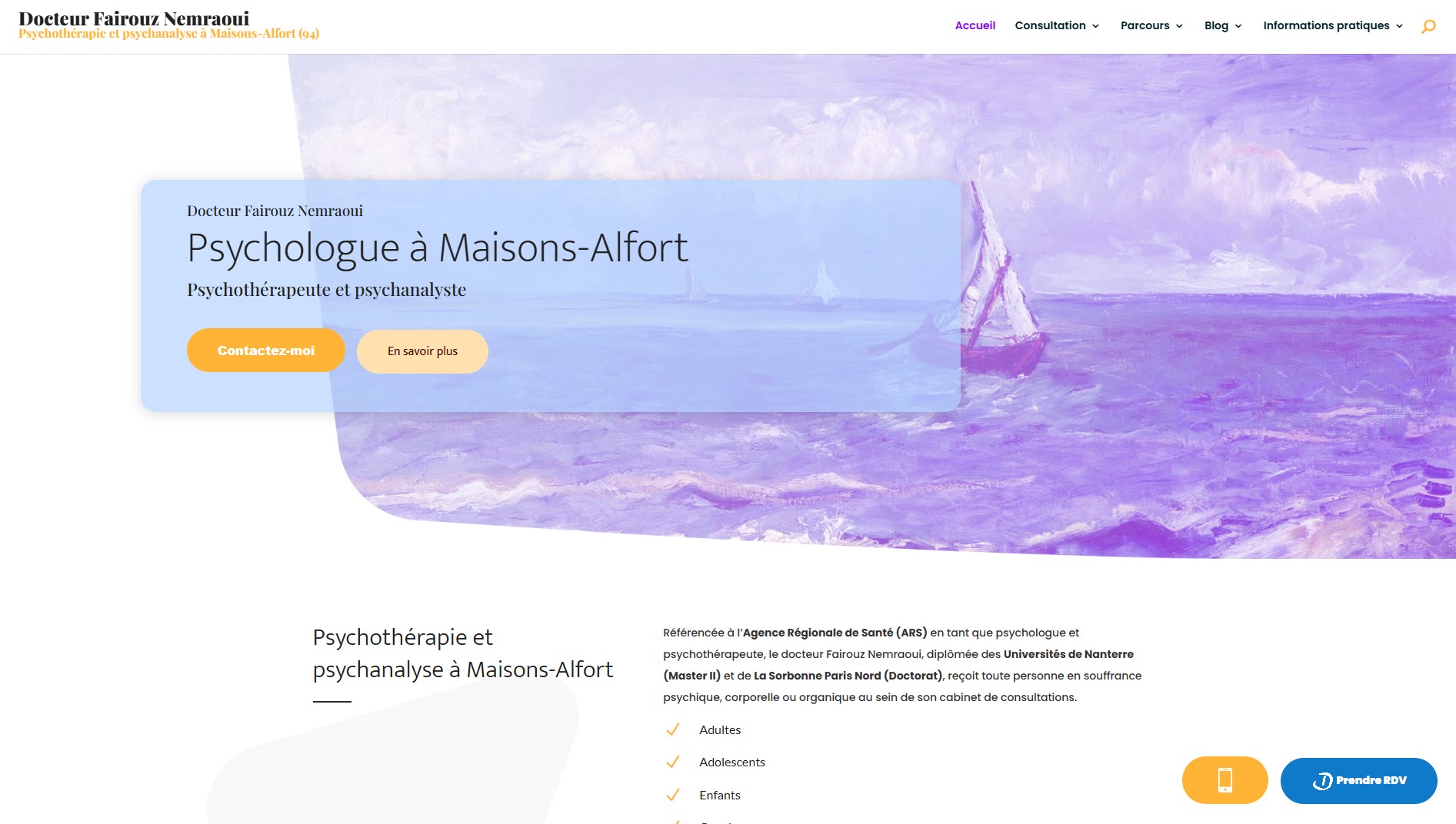 site web psychologue maisons alfort Fairouz Nemraoui